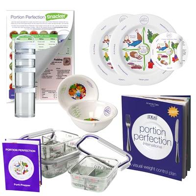 The Ultimate Portion Control Pack for Weight Loss, Porcelain Plates & Bowls,  Clear Instructions for Men, Women & Children, Protein, Carbs & Veg - Yahoo  Shopping