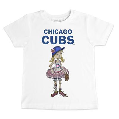 Chicago Cubs Tiny Turnip Infant Diamond Cross Bats T-Shirt - White