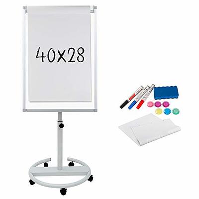 DexBoard Magnetic Mobile Whiteboard/Height Adjustable Dry Erase Board Easel  on Rolling Stand w/Flipchart Easel Pad, 36 x 24, Black - Yahoo Shopping