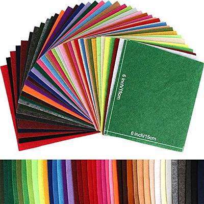 40 Pcs 6 x 6 Inches Craft Felt Fabric Sheets, Assorted Colors Non