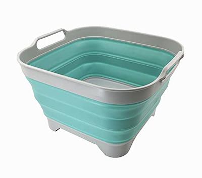 Ikaufen 2PCS Dishpan for Washing Dishes, 9L(2.4Gallon) Collapsible Wash  Basin with Drain Plug Carry Handles, Collapsible Bucket for Cleaning,  Vegetable Washing, RV(Green + Grey) - Yahoo Shopping