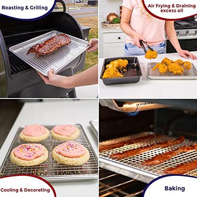 KITCHENATICS Quarter Sheet Baking Pans, Premium Quality Aluminum Cookie  Sheet Set - Oven Safe, Nonstick, Rimmed Cooking Trays, 1/4 Baking Sheet for