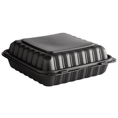 Ecopax 6 x 6 1-Compartment Microwaveable White Mineral-Filled Plastic  Hinged Take-Out Container - 250/Case