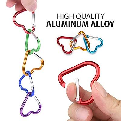 10Pcs Carabiner Heavy Duty Keychain Clip - Carabiner Heart Shaped