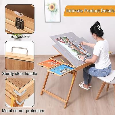 Portable Wood Puzzle Table With Legs Jigsaw Puzzle Board With 4 Drawers For  Adults Gift