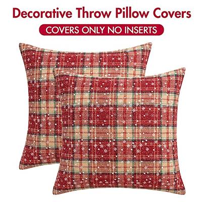 Christmas Pillows, Winter Xmas Holiday Farmhouse Outdoor Snowflake Red Christmas  Pillow Covers18x18 Set of 2, Christmas Decorations Indoor Throw Pillows for  Home Couch Sofa Bed 