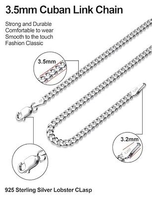 925 Sterling Silver Chain Necklace Chain for Women Girls 1.1Mm Cable Chain  Neckl