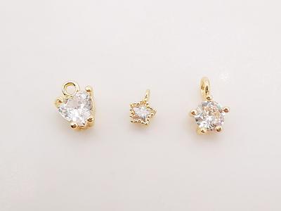 Heart Earring Stud With Zircon-24k Gold Plated Earrings Studs