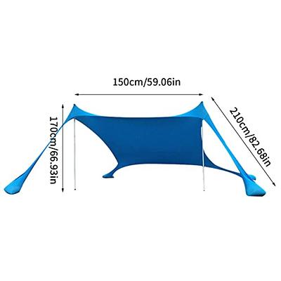  easierhike Beach Sunshade with Side Wall Shade Windproof Design, Sun Shelter UPF50+ Portable Family Canopy Tent Anchors 10x10 FT 4 Poles Pop  Up Outdoor Shelter for Beach,Backyard and Picnics : Sports 