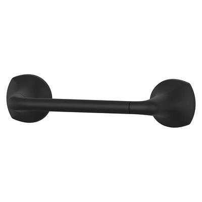 allen + roth Matte Black Freestanding Spring-loaded Toilet Paper Holder in  the Toilet Paper Holders department at