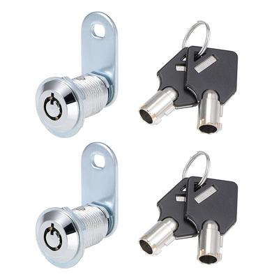 Kitmose 4 Pack Chrome-Finish Zinc Alloy Drawer Locks with Keys, 3/4  Cylinder Cam, Rust Resistant, Keyed Alike