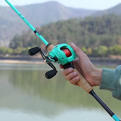 Sougayilang Baitcaster Combo, 2Pc Baitcasting Fishing Rod and Reel Combo,  Twin-Tip M/MH Fishing Pole and Baitcasting Reel-Green-6.9ft-Right Handle -  Yahoo Shopping