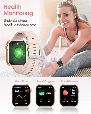 Smart Watch, 1.8'' Fitness Watch with Text and Call, Activity Tracker  Smartwatch with Heart Rate, Blood Oxygen, and Sleep Monitor, IP68  Waterproof