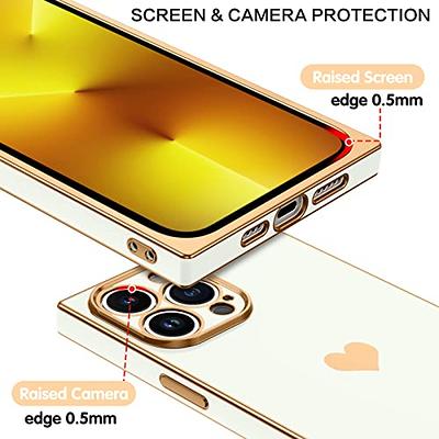 Tzomsze Square iPhone 13 Pro Max [6.7 inches] Case, Cute Full Lens  Protection & Electroplate Reinforced Corners Shockproof Edge Bumper Case -  Candy