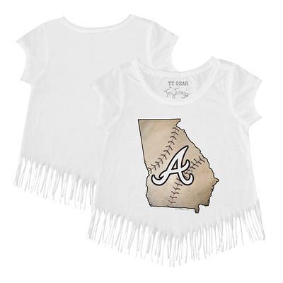 Lids Atlanta Braves Tiny Turnip Toddler Sugar Skull Raglan 3/4 Sleeve T- Shirt - White/Black