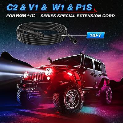 MICTUNING C2 RGB+IC Chasing Color LED Rock Lights Kit Bundle W1