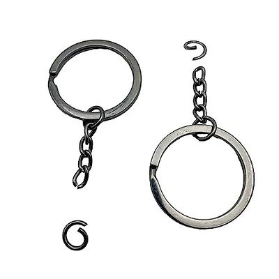  100pcs Split Key Ring with Chain, Lystaii Nickel Plated Split  Key Ring Silver Color Metal Split Keychain Ring Parts with 1inch /25mm Open  Jump Ring and Connector