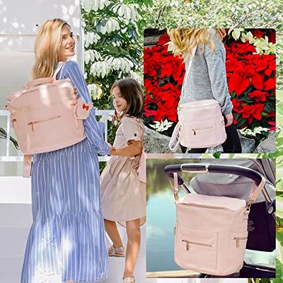 Diaper Bag Backpack Leather Diaper Bag by miss fong, Baby Diaper Bag for  Baby Girls & Boys, 16 Pockets Diaper Bag Organizer with Hand Sanitizer