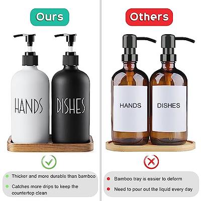 ALELION Glass Dish Soap Dispenser for Kitchen - 16 OZ Hand Soap Dispenser  Set with Pump and Acacia Wood Tray - Black White Modern Farmhouse Kitchen  Bathroom Decor and Accessories - Yahoo Shopping