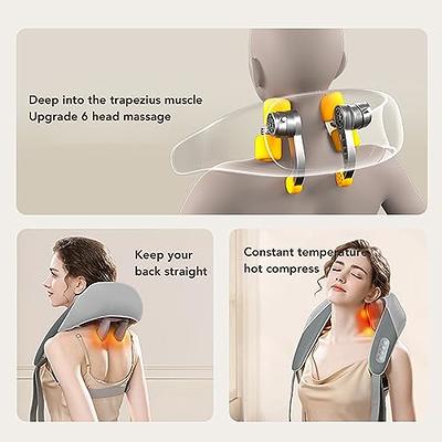 Shiatsu Neck and Back Massager with Soothing Heat Wireless Electric Deep  Tissue 5D Kneading Massage Pillow Shoulder Leg Body