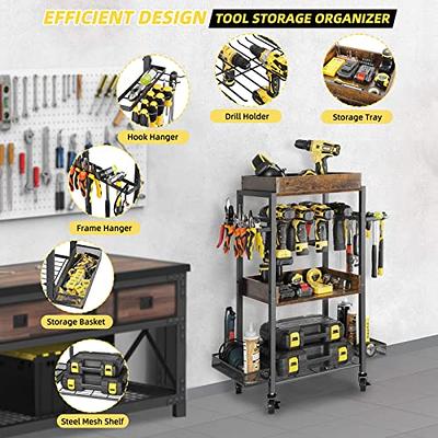 Power Tool Organizer Garage Storage Organization Shelving Tool Holder Drill  Rack Shelf Rolling Cart Open Tool Chest Cabinet Box Organizer with Wheels  Workshop Garage Gift Ideas for Men Dad - Yahoo Shopping