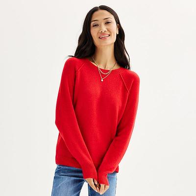 Women's Sonoma Goods For Life Petite Raglan Sweater, Size: XXL Petite, Med  Red - Yahoo Shopping