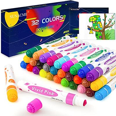 sunacme Washable Dot Markers for Toddlers Kids Preschool, 12-pack Dot Markers  Set/Bingo Daubers Dabbers Dauber for Kids