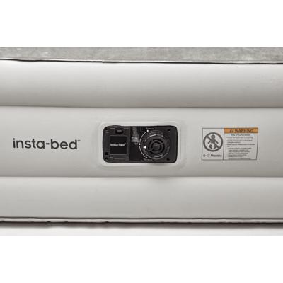 Insta-Bed Raised 18 Inflatable Queen Air Mattress w/ NeverFlat Pump, Beige  