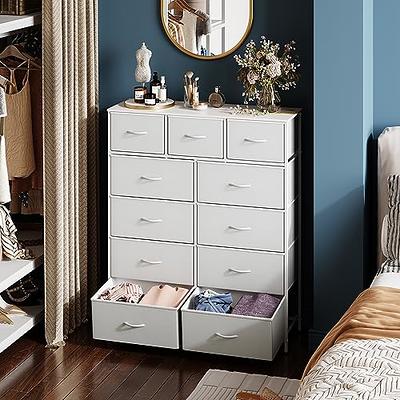 Furnulem White Dresser, Tall Storage Tower Standing Organizer with