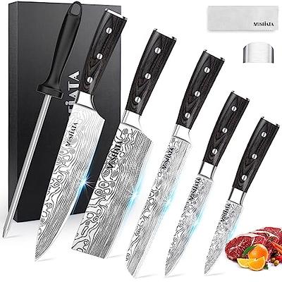 MOSFiATA 5 PCS Chef Knife Set, German High Carbon Stainless Steel