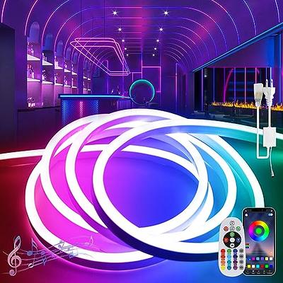 BRIMETI Led Neon Rope Lights, 50ft/15M RGB Neon Led Strip Lights 110-120V  Flexible Cuttable Waterproof IP65 Control with App, Music Sync for Indoor  Outdoor, with Power Adapter and Remote Control - Yahoo