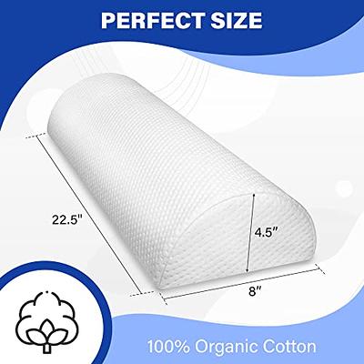 Dropship Knee Pillow For Back Pain Half Moon Bolster Pillow Provides Relief  And Support For Sleeping On Side, Stomach Or Back - Memory Foam Semi Roll Leg  Pillow Wedge With Washable Organic