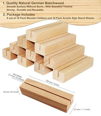 ORGANTEAM Acrylic Sign Blank Sheet with Wooden Stands Holders