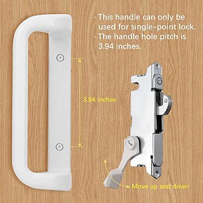 Patio Sliding Door Handle Set with Mortise Lock, Key Cylinder and Face Plate, Full Replacement Handle Lock Set Fits Door Thickness from 1-1/2 to 1