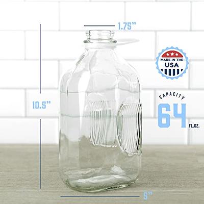 kitchentoolz 64 Oz Glass Milk Bottle with Lids, Half Gallon Milk Dispenser  Container for Refrigerator, Carafe Pitcher with Lid and Pour Spout - Yahoo  Shopping