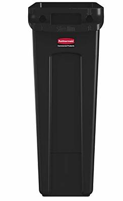 Rubbermaid Slim Jim Indoor Trash Can w/ No Lid, Black, 23 Gal.  (FG354060BLA)