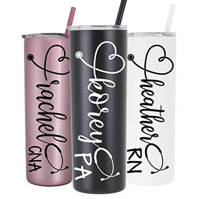 Personalized Nurse Tumbler, Nurse Gift, Skinny Tumbler With Straw