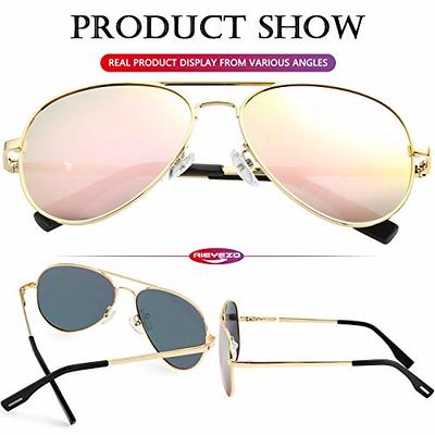 AIEYEZO Classic Aviator Polarized Sunglasses for Men Women Spring Hinge  Metal Frame UV400 Protection (Gold/Pink Mirror) - Yahoo Shopping