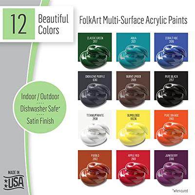 FolkArt Multi-Surface Satin CLASSIC GREEN Acrylic Paint, 2 fl oz