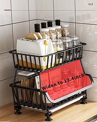 1pc Iron Kitchen Storage Rack, Multilayered Shelving Stand For Vegetables,  Fruit Basket With Wheels