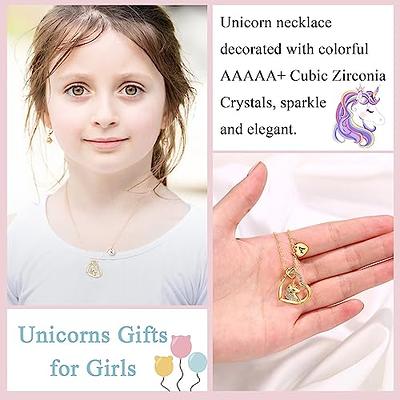 STORUP Unicorn Toys - Unicorn Toys for Girls Age 6-8 Letter J Unicorn  Necklace for Girls' Jewelry Unicorn Gifts for Girls Age 6-8 Christmas Gifts  for Girls Necklaces 10 Year Old Girl