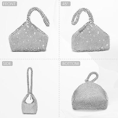 Triangle Rhinestones Shoulder Bag Women Girl Zipper Shopping