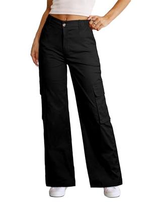 EVALESS Petite Black Cargo Pants for Women 2024 Spring Summer High