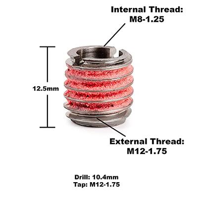 E-Z LOK - 453-8 E-Z Lok Externally Threaded Insert, 303 Stainless Steel, M8- 1.25 Internal Threads, M12x1.75 External Threads, 12.50mm Length, Made in  US (Pack of 5) - Yahoo Shopping