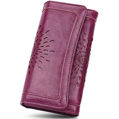 APHISON Womens Wallets RFID Blocking PU Leather Clutch Long Wallet for Women  Card Holder Phone Organizer Ladies Travel Purse Hollow Out Sunflower Design  Gift Box 2214 Brown at  Women's Clothing store