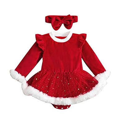 Lito Baby Girls Red Black Velvet Plaid Taffeta Bow Christmas Dress Siz –  Little N Kute Boutique