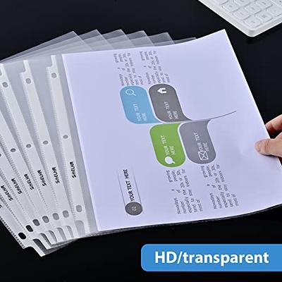 Sheet Clear Page Protectors for 3 Ring Binder Plastic Sleeves Paper  Protector