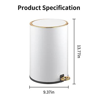 2 Pack Round Modern Trash Can, 3.2Gal/12L Bathroom Trash Can