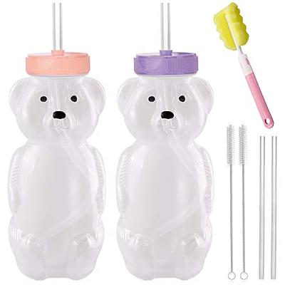 Honey Bear Straw Cups (3-Pack); 8-Ounce Therapy Sippy Bottles w