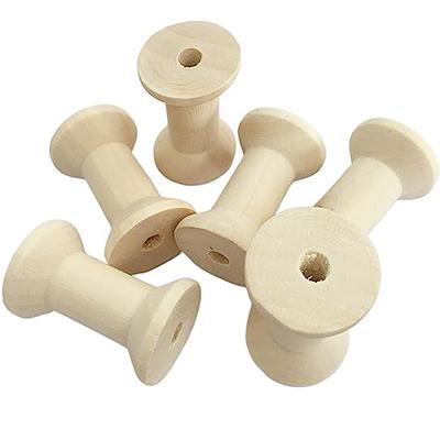 20 Pcs Wooden Thread Spools Unfinished Wire Barrel Spools Empty